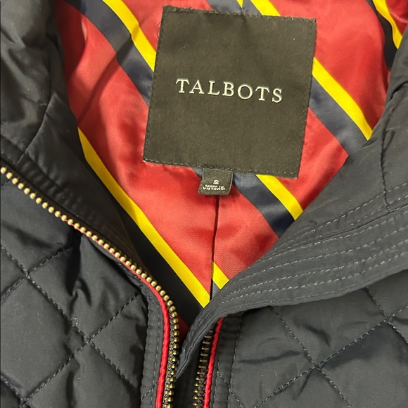 Talbots Navy Quilted Utility Jacket with Red Accents - Picture 5 of 6